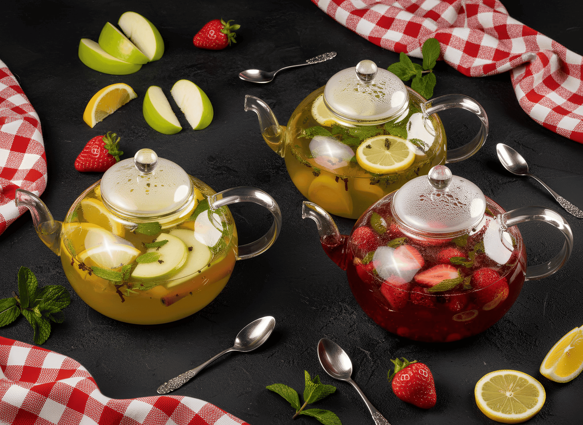 Чай в прозрачных заварниках